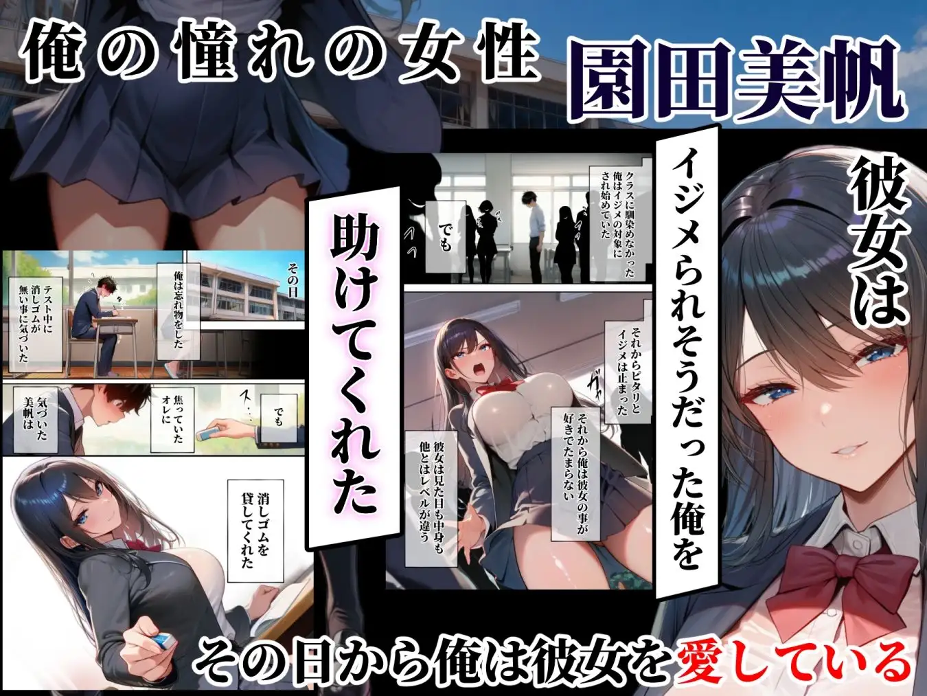 同じクラスの巨乳黒髪女神の心に空いた穴をオレの穢れた巨根でアナウメする話 画像1