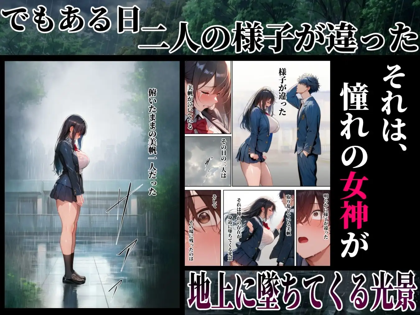 同じクラスの巨乳黒髪女神の心に空いた穴をオレの穢れた巨根でアナウメする話 画像3
